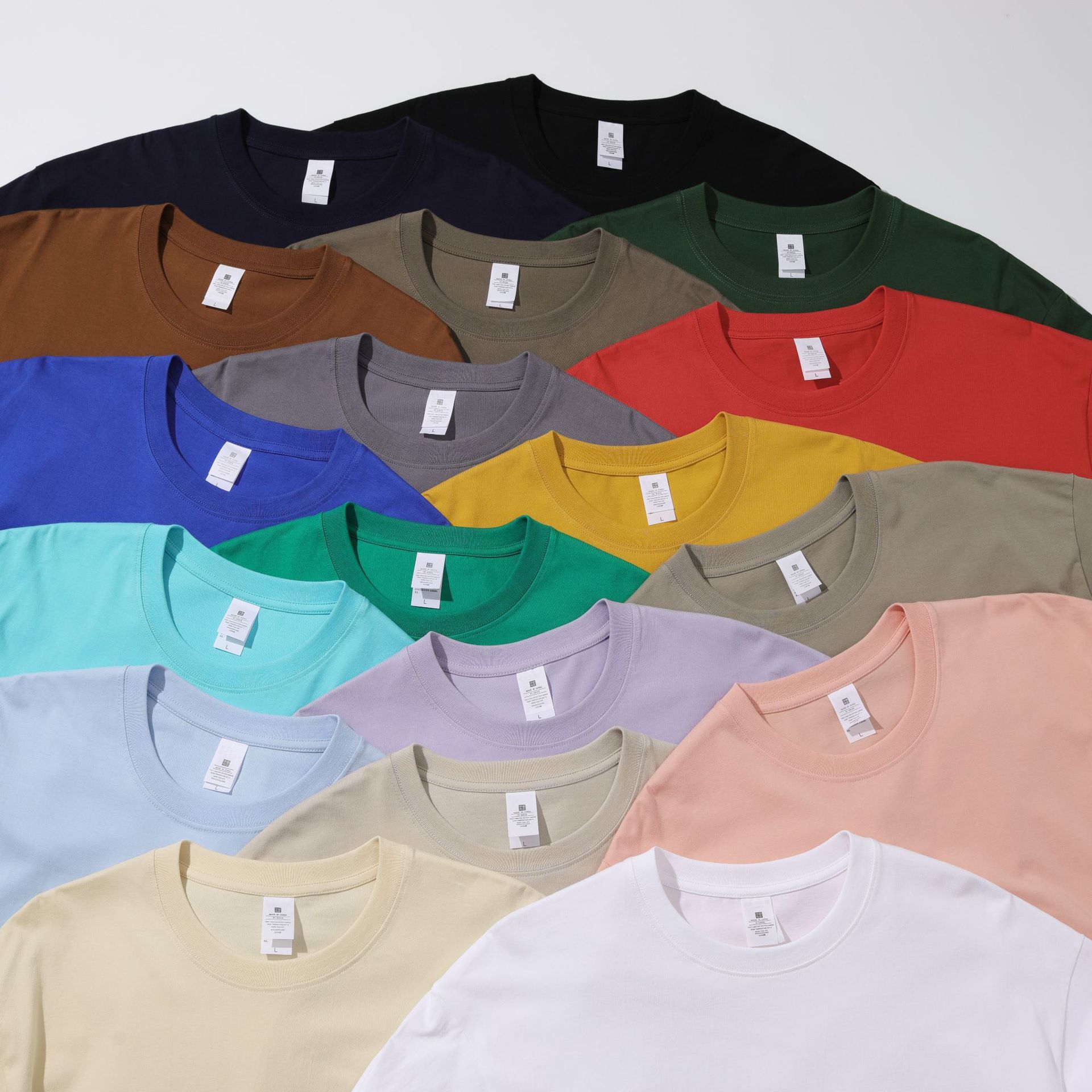 Trendy brand heavyweight 230g cotton shoulder short sleeve T-shirt women's spring and summer New loose couples half sleeve base shirt wholesale