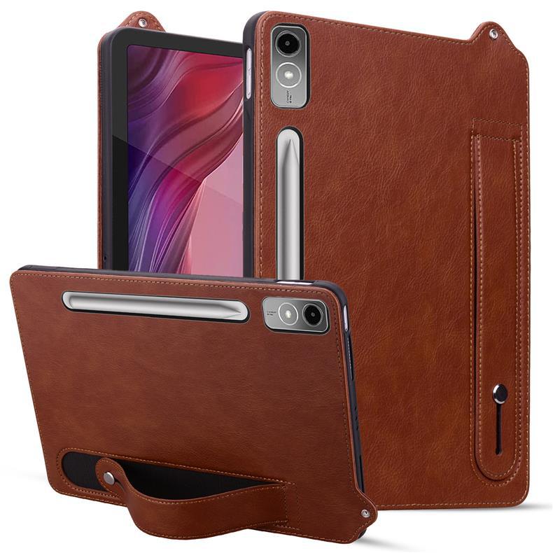 For ipad mini67 flat shell Samsung Tab S10 solid color crazy horse pattern wristband bracket anti-fall shell M9