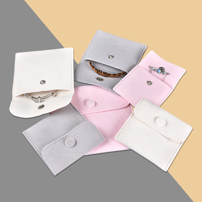 High-grade Jewelry Jewelry Bag Flannel Bag Snap Bag Delicate Velvet Ring Necklace Jewelry Storage Bag Earring Bag