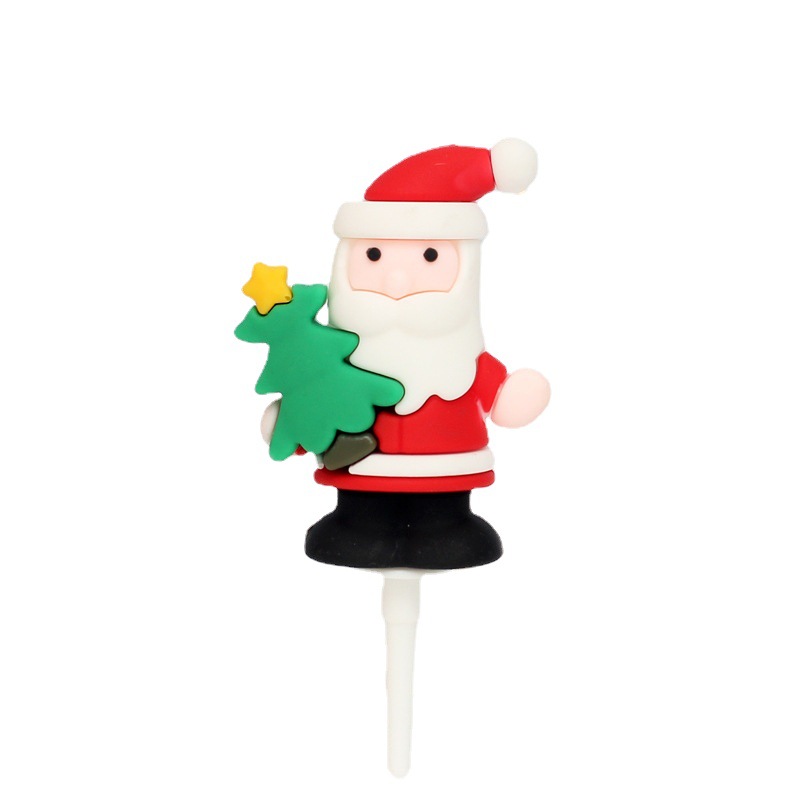Christmas cake decoration plug-in card soft glue Christmas tree old man snowman elk Christmas decoration cake decoration