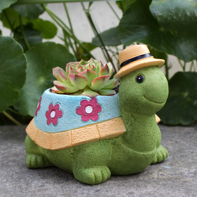 New in stock turtle flower pot decoration outdoor courtyard cute animal landscape creative villa garden decoration sketch