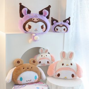 Cute cartoon rabbit hair car headrest neck pillow car accessories girl heart car waist pillow pillow pillow cushion