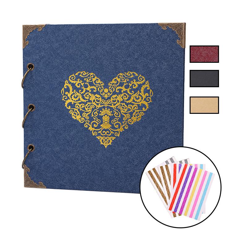 Factory Direct Vintage Kraft paper DIY iron ring handmade paste photo album Polaroid iron ring album suit wholesale