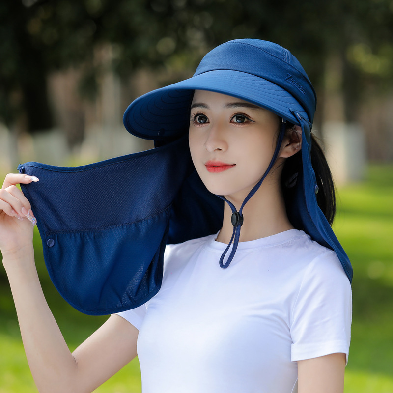 Hat Women's Summer Sunscreen Face Covering Full Face UV Protection Big Eaves Tea Picking Sun Hat