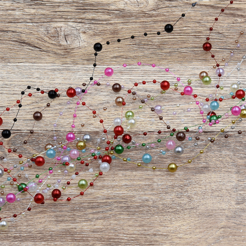 Cross-border sales 8+3 stars Pearl plastic fishing line beads bridal hair accessories wedding decoration beads 10 meters