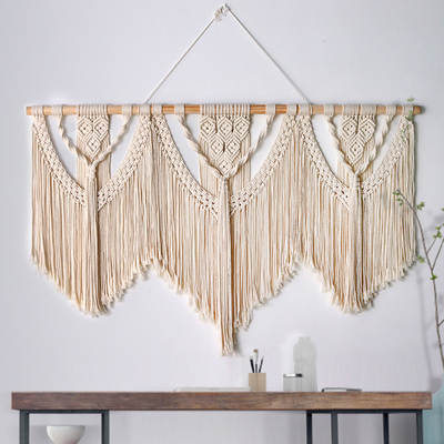 Amazon New Bohemian Tapestry Simple Decorative Hand-woven Tapestry Three-section Door Curtain Partition Removable