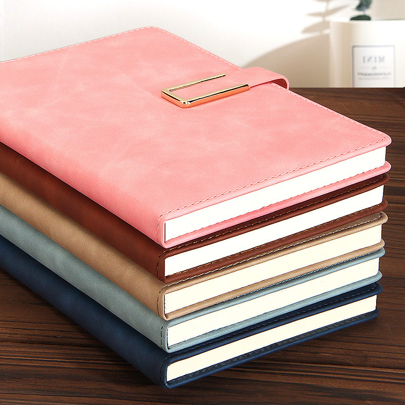 Notebook leather 2024 business office can be fixed LOGO notebook spot postage thick loose-leaf wholesale notepad