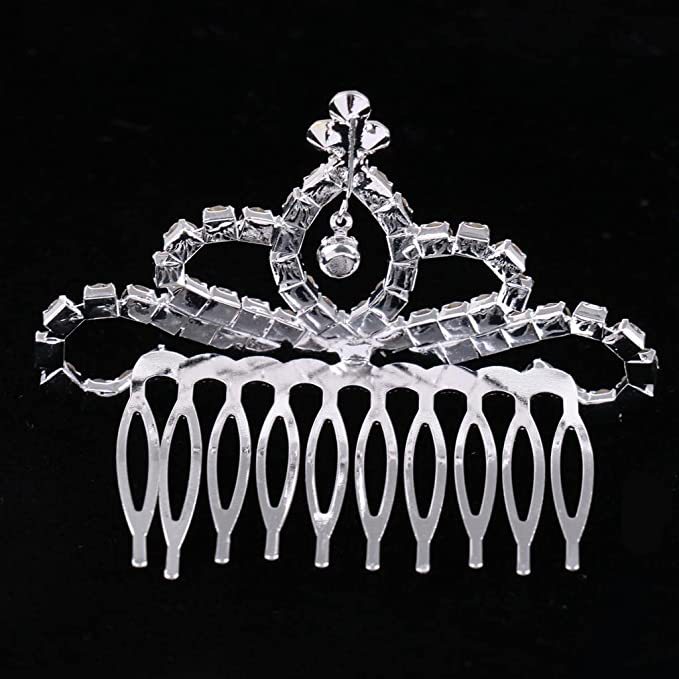 Teenitor Crown,Tiara Crown, Princess Crown Headband, 5pcs Tiaras for Women, Crowns for Women, Silver Tiara for Little Girls Rhinestone Headbands for Women Wedding Headband Crowns Party Silver Crown