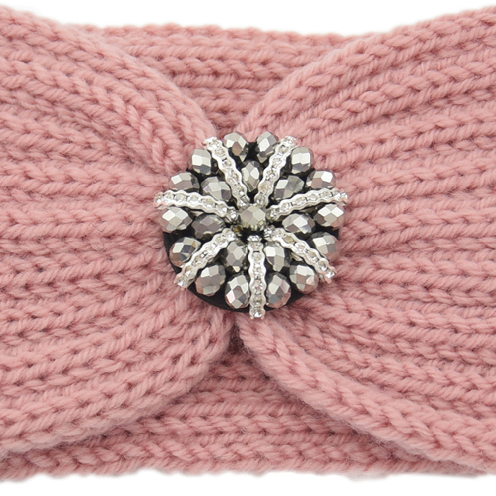 European and American Diamond-encrusted Knitted Hair Band Ear Protector Headgear for Wash Face Sports Yoga Retro Hair Accessories Autumn and Winter Warm Wool Headband