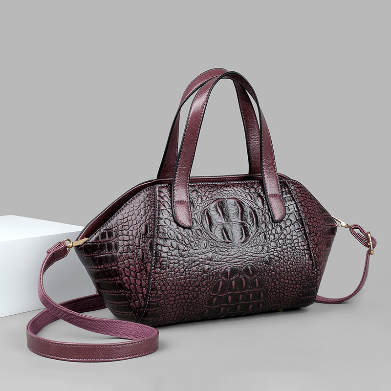 Táska női táska krokodilmintás messenger táska könnyű luxus elegáns középkorú anyatáska textúra puha kézitáska_voghion.com