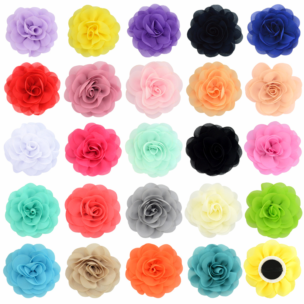 Handmade Chiffon Fabric Flower Pet Collar Accessories Pet Cute Pet Decorative Flowers