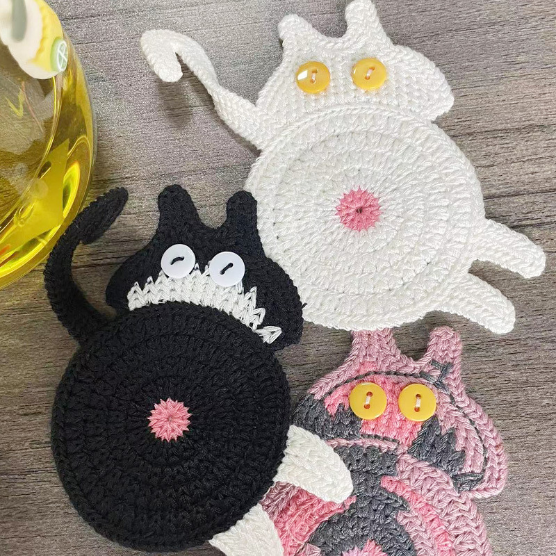 Домашний обеденный стол кошачий подставки Cat Butt Coasters кошачий задница подставки вязанные подставки с завода прямых продаж