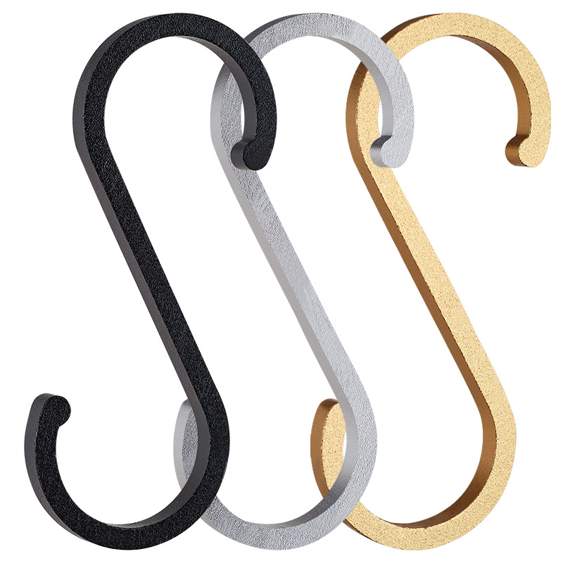 Space aluminum S-type hook hanger S hook kitchen hook clothes hook metal hook curved hook household sausage preserved meat drying