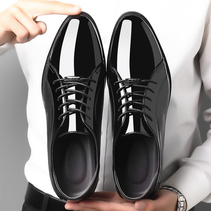 Men's shoes 2023 new spring and autumn British style black casual leather shoes men's business formal wear all-match work fashion shoes