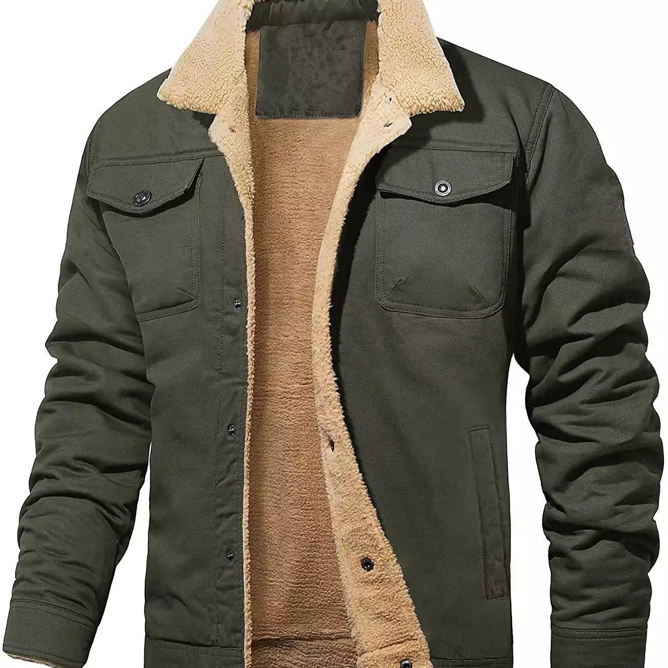 [Mass in stock] Cross-border autumn and winter men's jacket fleece-lined cotton frock casual jacket jacket factory wholesale