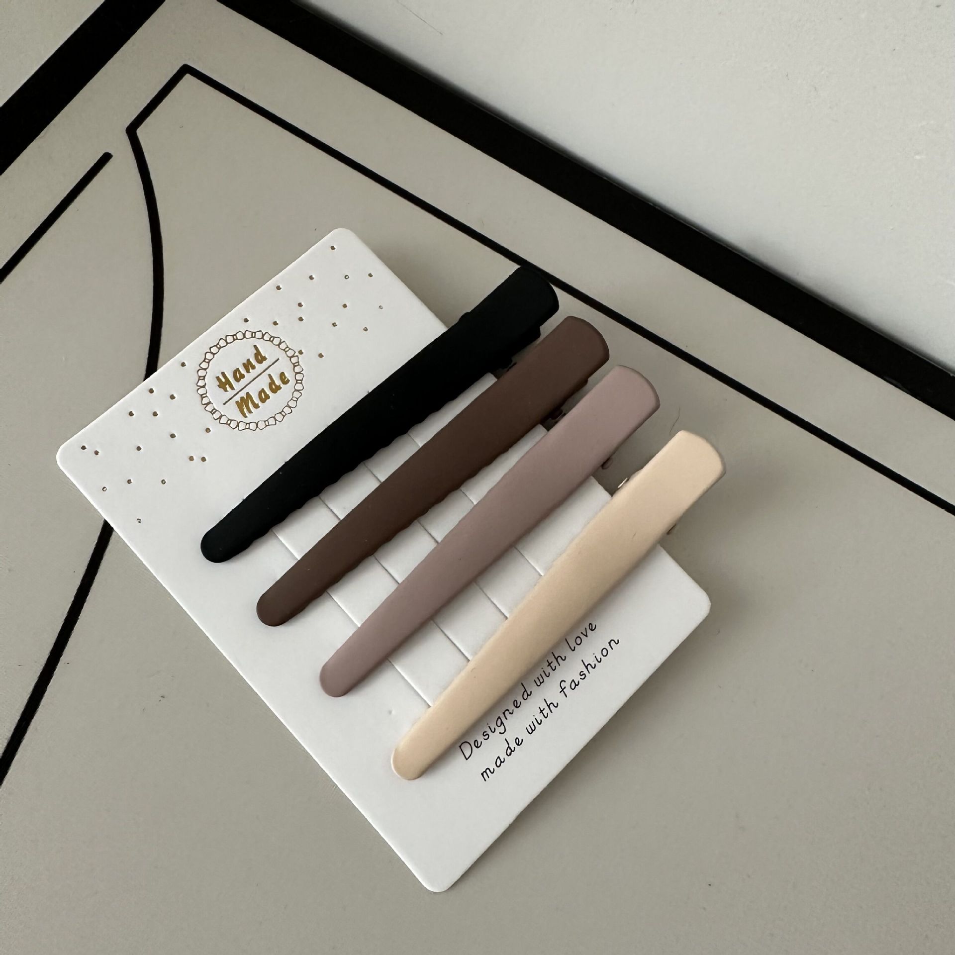 Curry Farbe Haarnadel Kombination Retro Elegante Gebrochen Haar Pony Clip Entenschnabel Clip Haar Zubehör Textur Haarnadel Frauen Hohe Sinn_voghion.com