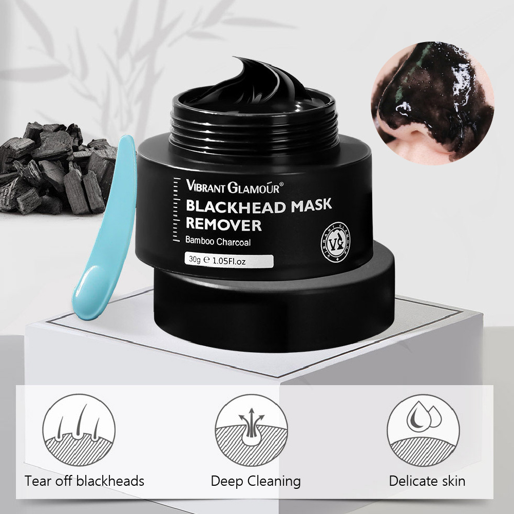 Cross-border vibration GLAMOUR bamboo charcoal blackhead mask 30g tear mask nasal mask factory wholesale
