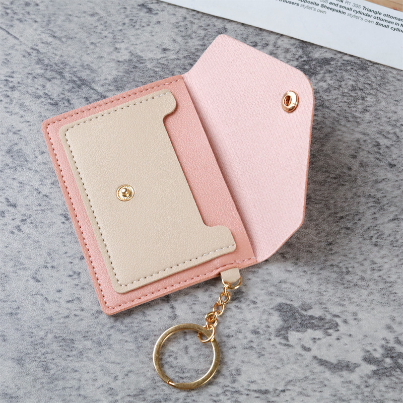 Creative Fashion Small Card Bag Women's Candy Color Keychain Jewelry Student Bus Card Holder_voghion.com