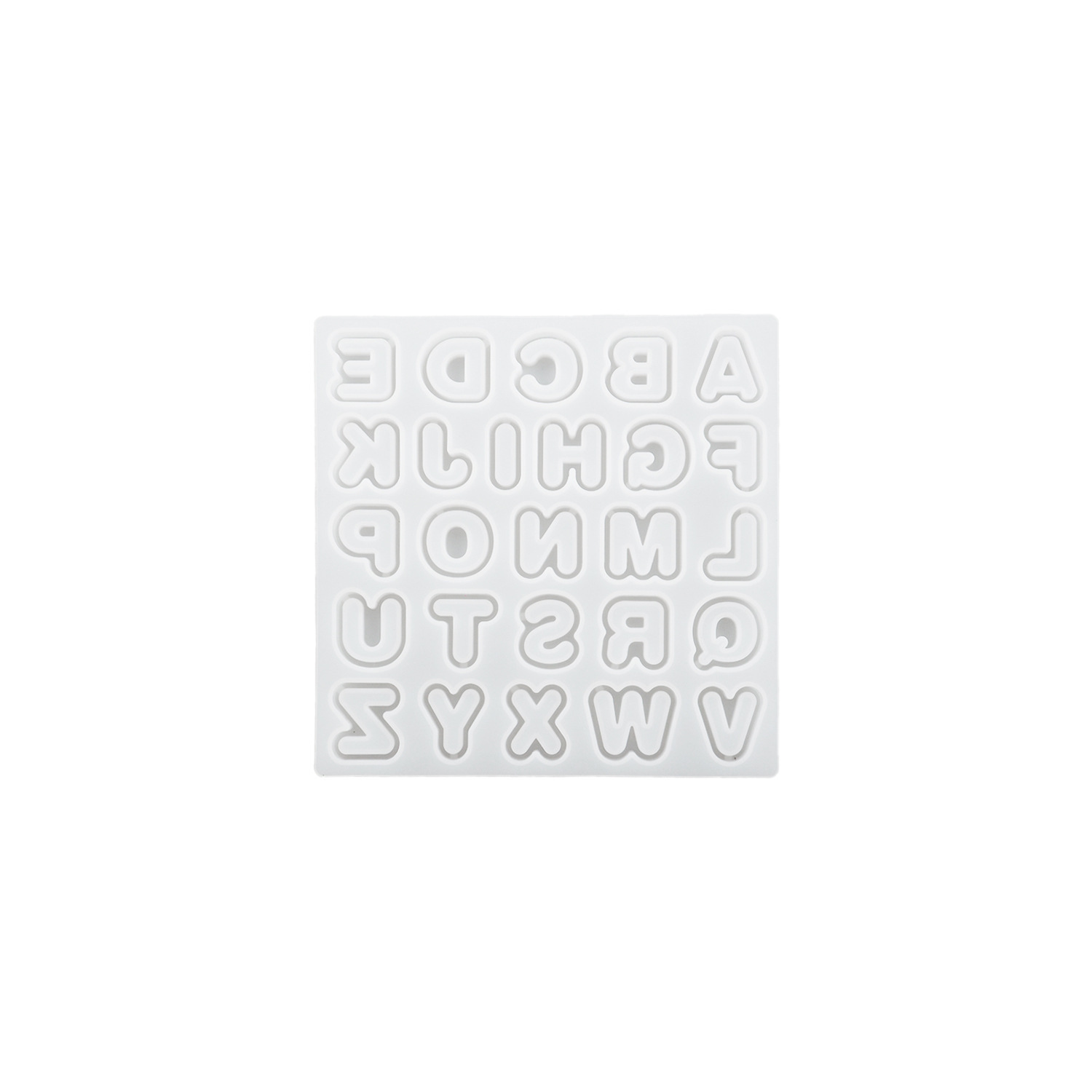 diy crystal drop glue epoxy resin quicksand letter mini double layer quicksand English mirror silicone mold. E area
