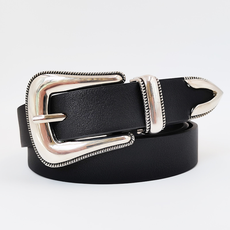 [Factory Wholesale] Cross-border New Retro Three-piece Women's Belt European and American Punk PU Belt