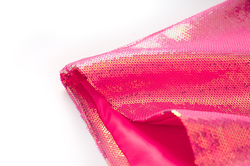 2023 Spring and Summer Rose pink sequins cool flashing BLING blazer shorts Fashion suit two-piece set_voghion.com