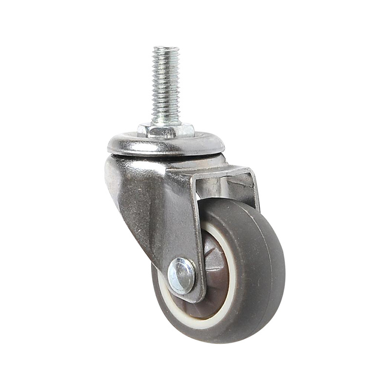 Cross-border 1.5/2/3 inch gray TPR universal wheel brake furniture foot wheel with bearing pulley wheel 1 inch silent wheel