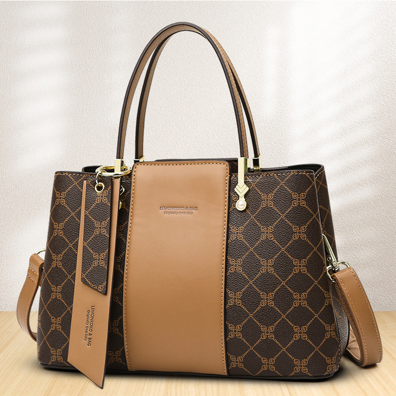 Bags Wholesale Women's 2023 New Style Atmospheric Middle-aged Mother Bag Shoulder Crossbody Printed Large Capacity Women's Handbag