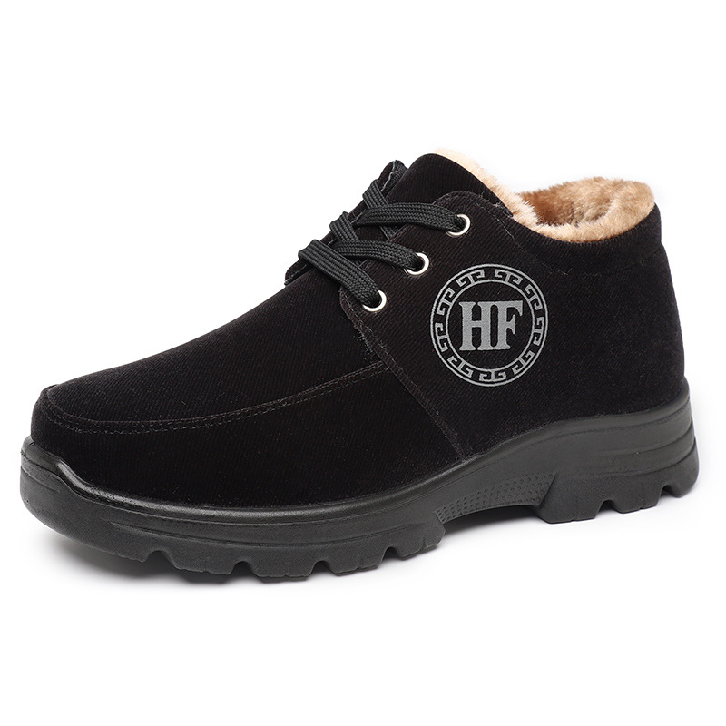 Winter Men's Cotton Shoes Fleece-lined Thickened Middle-aged and Old Dad's Cotton Boots Non-slip Old Beijing Cloth Shoes for Old People and Old Dad's Shoes