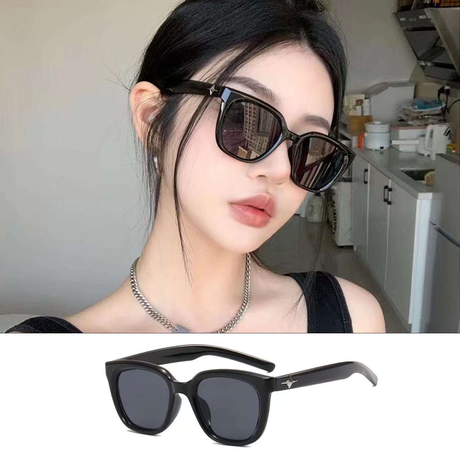 Sunglasses for women European and American ins style G home sunglasses star legs summer metal letter frame sunglasses sunglasses fashion