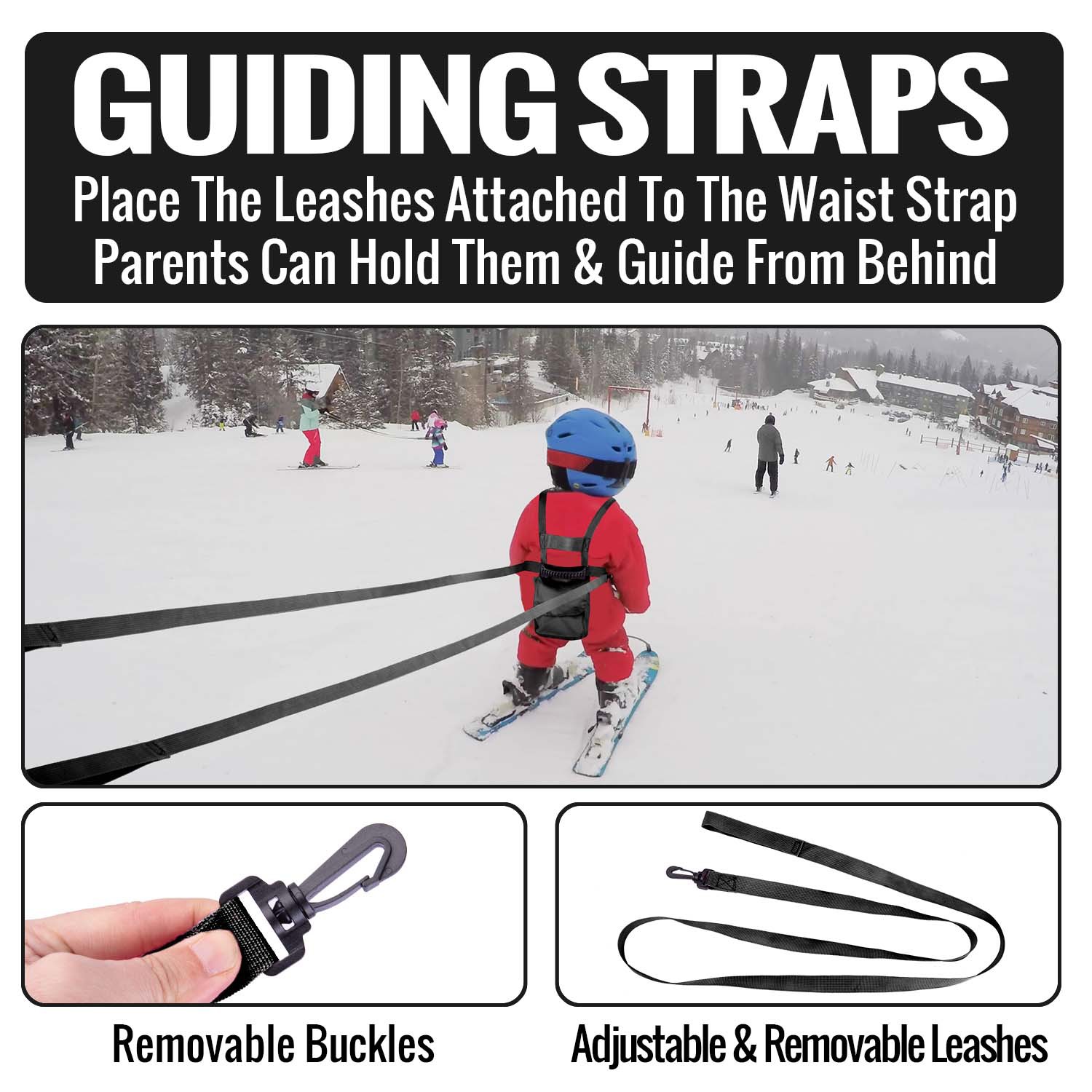 New Amazon Children's skiing safety training belt skating anti-fall traction belt beginner skiing auxiliary traction safety