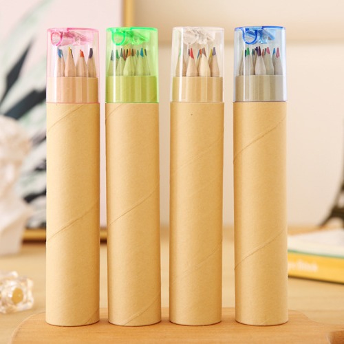 Barrel log 6-color 12-color pencil water-soluble colored lead children's colored pencil wholesale color filling graffiti pen