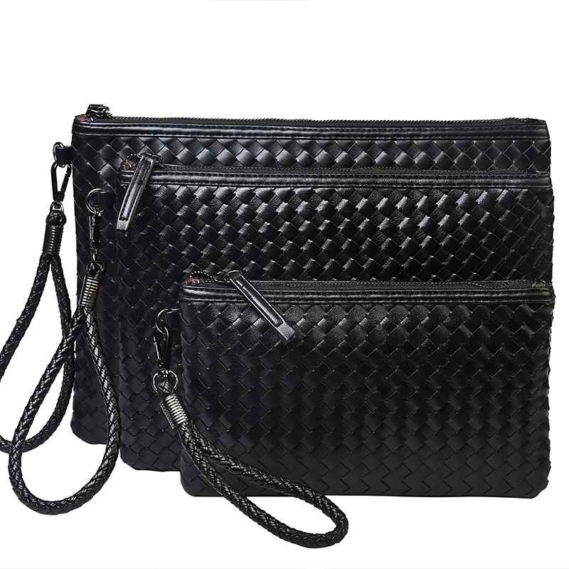 New Korean version of men's hand-woven trendy men's bag, fashionable women's envelope bag, iPad clutch bag, A4 file bag wholesale