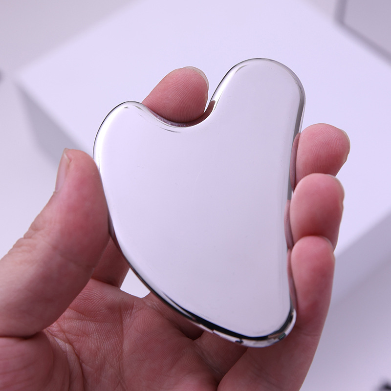 304 stainless steel peach-shaped heart-shaped scraping facial eye beauty metal printable LOGO triangular fascia knife