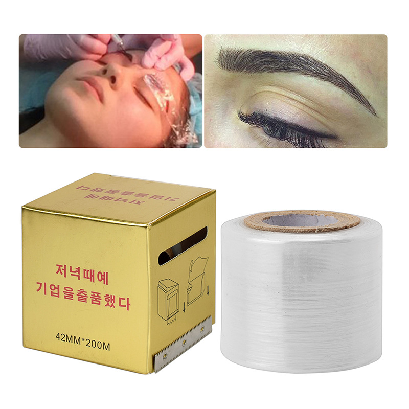 Large quantity and excellent price disposable eyebrow tattoo special plastic wrap eyebrow tattoo lip masking film hemp consumables tool