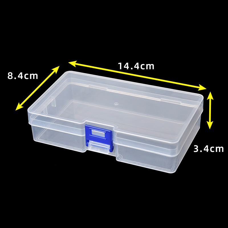 Accessories storage hardware parts jewelry box pp transparent plastic box lock buckle covered packaging box finishing box wholesale