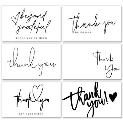 Cross-border wholesale White thank you card thank you gift card simple gift packaging greeting card coated paper card