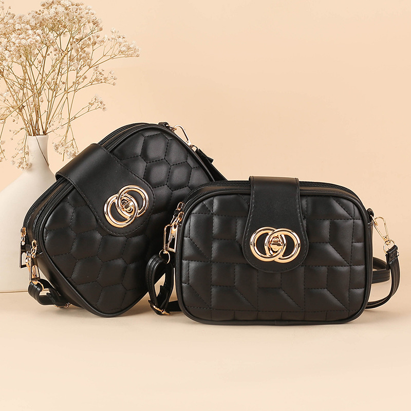 Textured Bag Small Chanel Style High-end Shoulder Bag All-match Satchel Bag Source Factory Women's Multi-layer Small Round Bag