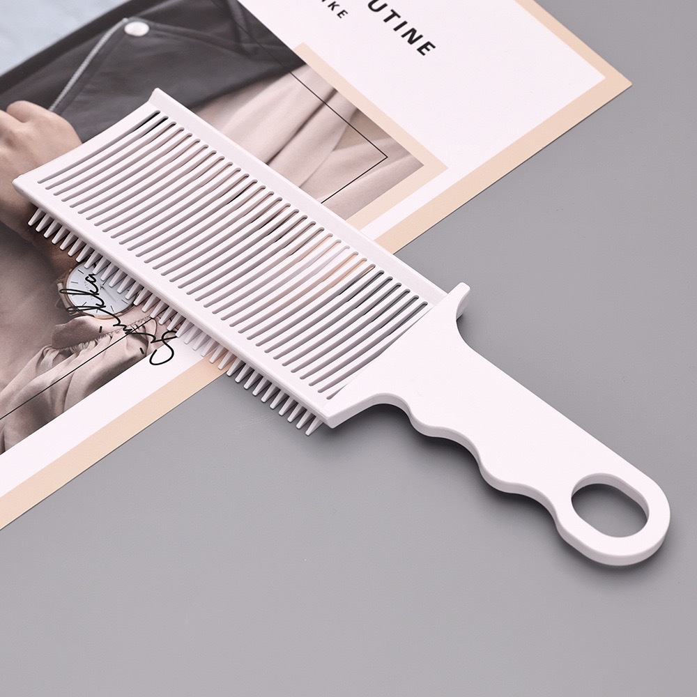 Multi-functional long handle men's slope flat hair clipper comb barber oil head caliper gradient hair comb hair cutting artifact