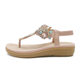 2023 Summer new bohemian sandal fashion rhinestone flat sandals women's Amazon foreign trade cross-border