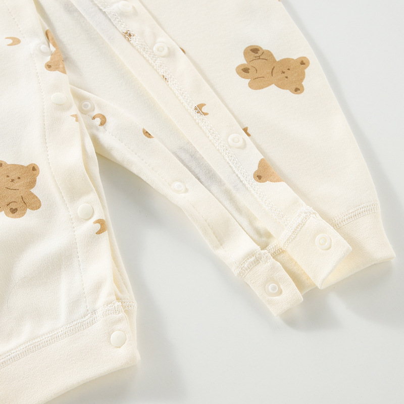 Spring and Autumn New Baby Jumpsuit Long Sleeve Baby Hare Clothes Pure Cotton Base Underwear Newborn Climbing Wear Boneless Pajamas