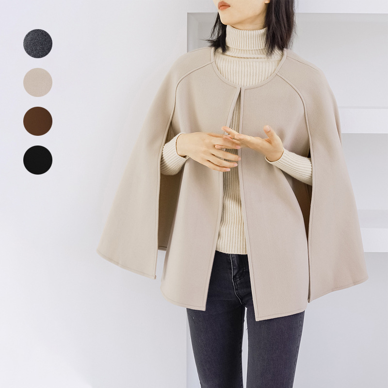 Lotte New 2022 Japanese Thickened Round Neck Sleeveless Cardigan Long Shawl Coat Women's Woolen Coat Explosions