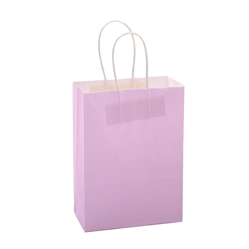 Macaron Same Color Hand Paper Bag Wholesale Printed Gift Shopping Bag Kraft Paper Bag Logo Tote Bag