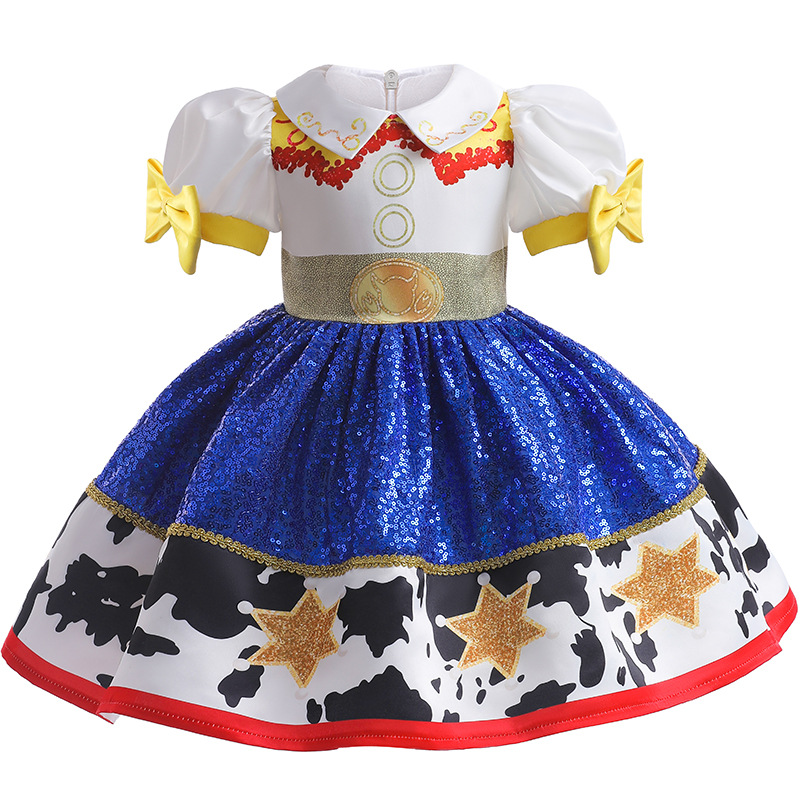 European and American cosplay Toy Story Tracy Children's Skirt Contrasting Color Waist Princess Skirt Girls' Gown Tutu Skirt