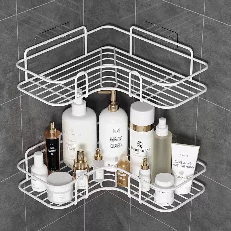 Toilet Corner Storage Rack Punch-free Toilet Washing Table Triangle Storage Rack Kitchen Seasoning Bottle Storage Rack
