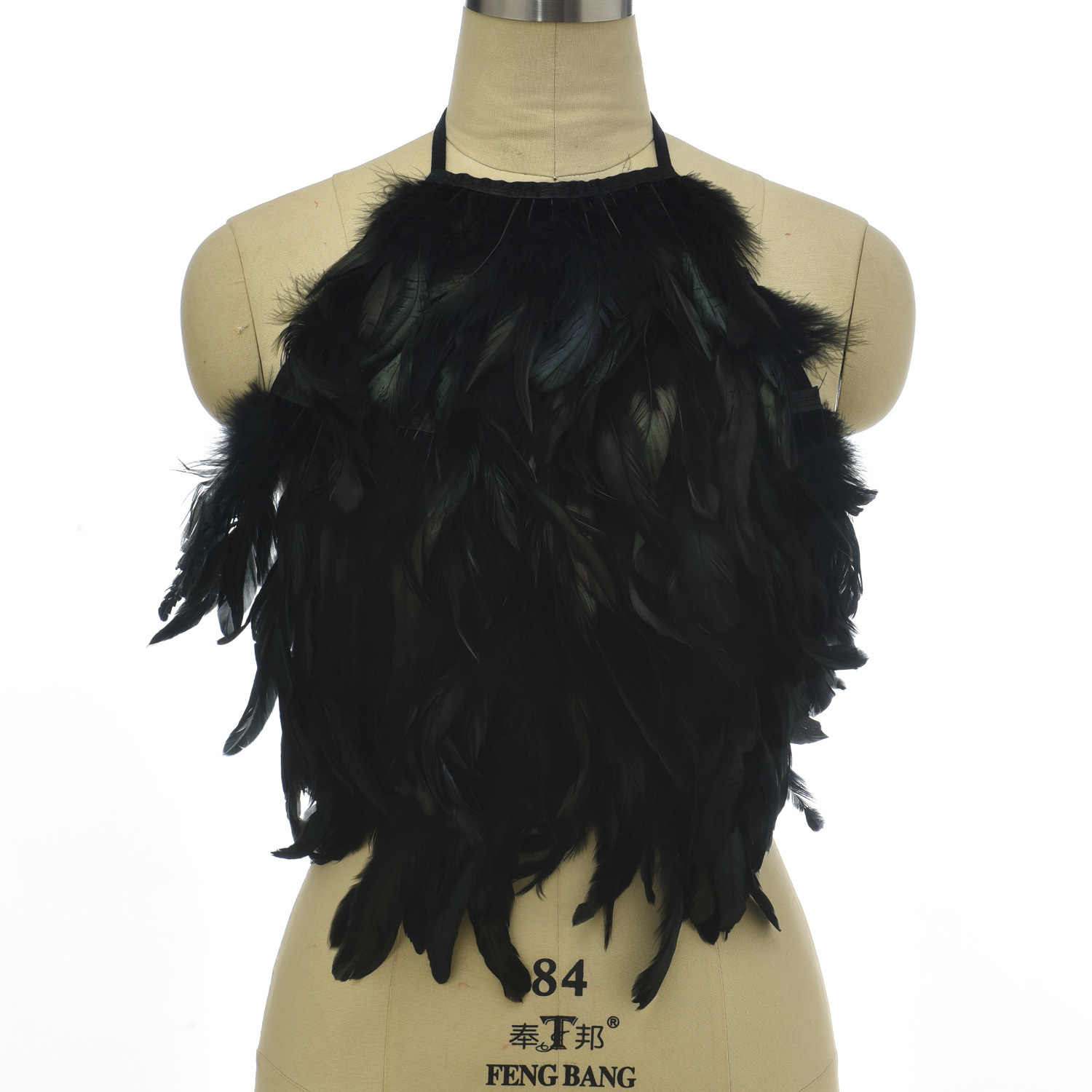 Cross-border new foreign trade supply bellyband one-piece hanging neck back fun feather harness underwear O0888