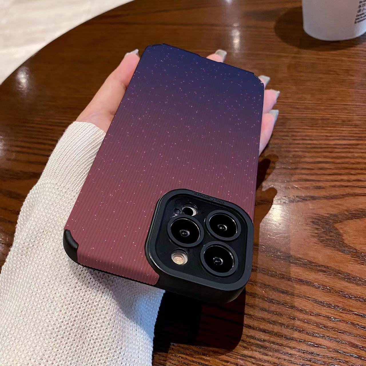 適用簡約漸變星空蘋果13/12 pro手機殼8xr iPhone11軟 14promax