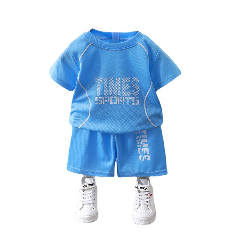 Children's short-sleeved ball suit boys sportswear girls quick-drying two-piece shorts suit children's clothing wholesale
