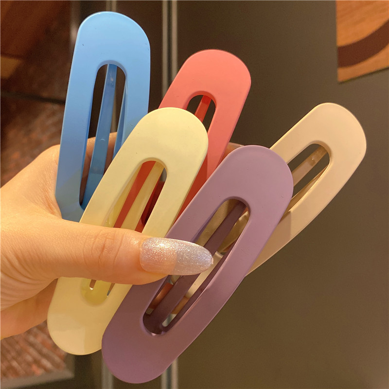 Candy color same style hairpin female forehead bangs clip side duckbill clip large frosted hairpin broken hair clip headdress