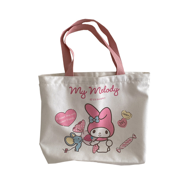 Sanrio shopping bag canvas cute coolomi Yugui dog melody cute cute large capacity shoulder bag