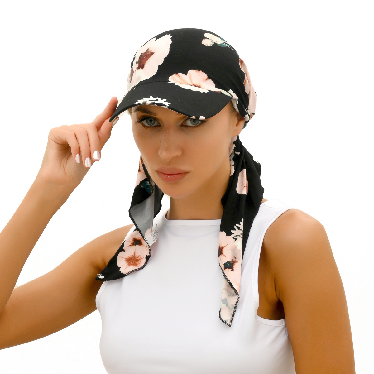 European and American fashion new spring and summer all-match bag turban flower cloth curved hat cross-border strap turban hat
